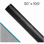 SAINT-GOBAIN ADFORS Invisible Window Screen, Charcoal Fiberglass, 30 In. x 100 Ft.