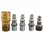 MILTON INDUSTRIES 5-Pc. Coupler & Plug Kit, M-Style, 1/4 In. NPT