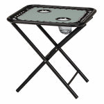 WOODARD CM LLC Sunny Isles Folding Side Table for Zero Gravity Chair, 2 Cup Holders, Seafoam Green
