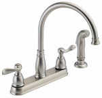 DELTA FAUCET CO Windemere 2-Handle Kitchen Faucet, Side Spray, Stainless Steel