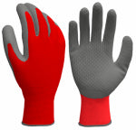 BIG TIME PRODUCTS LLC Honeycomb Grip Work Gloves, Latex Palm, Red, Men's L