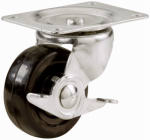 RICHELIEU AMERICA LTD Swivel Plate Caster, Side Brake, Rubber Wheel, 3 In. HARDWARE & FARM SUPPLIES RICHELIEU AMERICA LTD