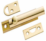 BELWITH PRODUCTS LLC Door Surface Bolt, 2 Keepers, Brass, 3 In.