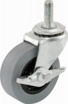 RICHELIEU AMERICA LTD TPR Caster With Brake, Threaded Stem, 2 In.
