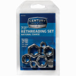 CENTURY DRILL & TOOL CO INC Rethreading Die Set, Right Hand, Fractional, High Carbon Alloy Steel, 7-Pc.