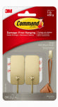 3M COMPANY Small Satin Brass Hooks, 2 Hooks/4 Strips
