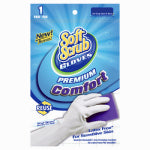 BIG TIME PRODUCTS LLC Premium Comfort Vinyl Gloves, Latex-Free, White With Flocked Cotton Lining, Small, Pr.