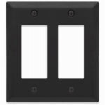 AMERTAC-WESTEK Century Wall Plate, Matte Black, Steel, 2 Rocker