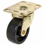 RICHELIEU AMERICA LTD Wheel Caster, Black With Brass Finish Plate, 1-5/8-In., 2-Pk. HARDWARE & FARM SUPPLIES RICHELIEU AMERICA LTD
