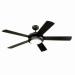WESTINGHOUSE LIGHTING CORP Comet Ceiling Fan + Dimmable LED Light, Matte Black/Reversible Blades, 52 In.