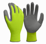 BIG TIME PRODUCTS LLC Work Gloves, Latex Honeycomb, Hi-Viz Yellow, Men's Large