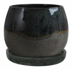 TRENDSPOT INC 8 In. Artisan Planter, Ceramic, Drip Green