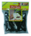 BOSMERE/PLANT STAND Decksaver Garden Pot Toes, Black, 3 In., 12-Pk.