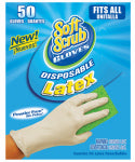 BIG TIME PRODUCTS LLC Disposable Latex Gloves, Powder Free, One Size, 50-Ct.