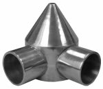MIDWEST AIR TECHNOLOGIES Chain Link Bullet Cap, Two Way, Aluminum, 2-3/8 In.