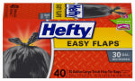 REYNOLDS CONSUMER PRODUCTS Easy Flap Large Trash Bags, Black, 30 Gallon, 40-Ct.