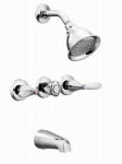 MOEN INC Adler Tub/Shower Faucet, Three Handles, With Showerhead, Chrome PLUMBING, HEATING & VENTILATION MOEN INC
