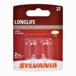 OSRAM SYLVANIA INC 37 Long Life Miniature Clear Bulb, 37LL BP2, 2-Pk. AUTOMOTIVE OSRAM SYLVANIA INC
