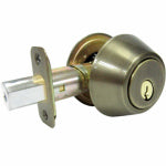 TAIWAN FU HSING INDUSTRIAL CO Double-Cylinder Deadbolt, Antique Brass HARDWARE & FARM SUPPLIES TAIWAN FU HSING INDUSTRIAL CO
