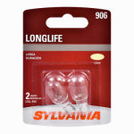 OSRAM SYLVANIA INC 906 Long Life Miniature Clear Bulb, 906LL BP2, 2-Pk. AUTOMOTIVE OSRAM SYLVANIA INC