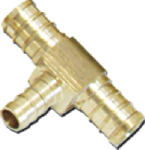 SHARKBITE/CASH ACME Barb Pex Tee, Lead-Free Brass, 3/8 x 3/8 x 3/8 In.