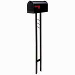 SOLAR GROUP Mailbox-To-Go All-in-One Mailbox & Post Combo, Black Steel HARDWARE & FARM SUPPLIES SOLAR GROUP