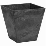 NOVELTY MFG CO ArtStone Ella Planter, Plastic, Water-Minder, Black, 12 In. Sq.