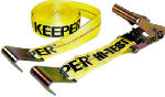 KEEPER Keeper 04623 Tie-Down, 2 in W, 27 ft L, Polyester, Yellow, 3333 lb, Hook End Fitting AUTOMOTIVE KEEPER