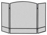 PANACEA PRODUCTS CORP 3-Panel Fireplace Screen, Black, 30 x 48 In.