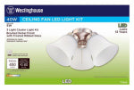 WESTINGHOUSE LIGHTING CORP LED Ceiling Fan Light Kit, Brushed Nickel With Frosted Ribbed Glass