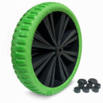 MARTIN WHEEL CO., INC., THE Flex Lite Flat Free Wheelbarrow Wheel, Universal Fit, Green Tire, 15 In.
