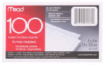 ACCO/MEAD Ruled Index Cards, 3 x 5 In., 100-Pk.
