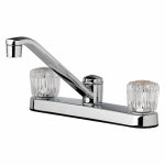 HOMEWERKS WORLDWIDE LLC-IMPORT Kitchen Faucet, 2 Acrylic Handles, Chrome