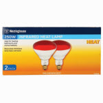 WESTINGHOUSE LIGHTING CORP Heat Lamp, Flood Beam, Dimmable, R40, Red, 250-Watts, 2-Pk.