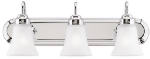 WESTINGHOUSE LIGHTING CORP 3-Light Wall Mount Chrome Light Fixture ELECTRICAL WESTINGHOUSE LIGHTING CORP