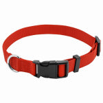 WESTMINSTER PET PRODUCTS IMP Dog Collar, Adjustable, Red Nylon, Quadlock Buckle, 3/8 x 8 to 12-In.