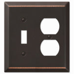 AMERTAC-WESTEK Chelsea Wall Plate, Aged Bronze, Steel, 1 Toggle/ 1 Duplex ELECTRICAL AMERTAC-WESTEK