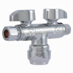 SHARKBITE/CASH ACME Push-To-Connect Dual Stop Valve, 1/2 x 3/8 x 1/4 In. PLUMBING, HEATING & VENTILATION SHARKBITE/CASH ACME