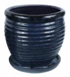 TRENDSPOT INC 9 In. Honey Jar Planter, Ceramic, Drip Blue LAWN & GARDEN TRENDSPOT INC