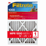 3M COMPANY 16x25 x 4 In. Allergen Reduction Deep Pleated Air Filter, 12 Months, 1000MPR PLUMBING, HEATING & VENTILATION 3M COMPANY