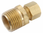 ANDERSON METALS CORP Compression Fitting, Connector, Lead Free Brass, 3/8 Compression x 1/8 In. MPT PLUMBING, HEATING & VENTILATION ANDERSON METALS CORP