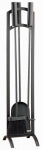 PANACEA PRODUCTS CORP Open Hearth 4-Pc. Fireplace Tool Set, Black OUTDOOR LIVING & POWER EQUIPMENT PANACEA PRODUCTS CORP