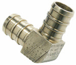 SHARKBITE/CASH ACME Pex Pipe Elbow, Brass, Lead-Free, 3/8 In. Barb