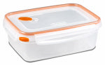 STERILITE Ultra-Seal Food Container, Rectangle, Clear/Tangerine, 8.3-Cups HOUSEWARES STERILITE