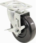 RICHELIEU AMERICA LTD Swivel Plate Caster, Side Brake, Polypropylene Wheel, 4 In. HARDWARE & FARM SUPPLIES RICHELIEU AMERICA LTD
