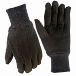 BIG TIME PRODUCTS LLC Jersey Work Gloves, Brown Cotton, Men's L