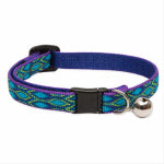 LUPINE INC Adjustable Cat Collar With Bell, Breakaway Buckle, Rain Song Pattern, 1/2 x 8 - 12-In. PET & WILDLIFE SUPPLIES LUPINE INC