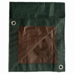 ITM CO. LTD Storage Tarp Cover, Hunter Green/Brown Polyethylene, 6 x 8-Ft.