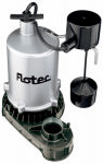 FLOTEC Flotec FPZT7450 Sump Pump, 7.5 A, 115 V, 0.75 hp, 1-1/2 in Outlet, 26 ft Max Head, 420 gph, Zinc PLUMBING, HEATING & VENTILATION FLOTEC