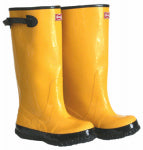 SAFETY WORKS INC Waterproof Over-The-Shoe Knee Boots, Yellow, 17-In., Size 15